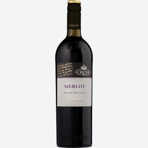 Вино Круз Мерло красное сухое 13,5% 0,75л /Франция/