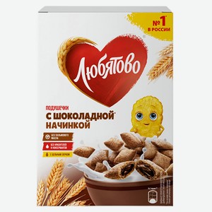 Готовый завтрак «Любятово» подушечки с шоколадной начинкой, 220 г