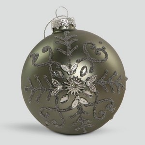 Шар новогодний Baoying yiwen серый на елку 8 см