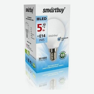 Лампа светодиодная Smartbuy P45 5Вт цоколь Е14 холодный свет