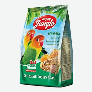 Сухой корм для средних попугаев Happy Jungle универсальный 500 г