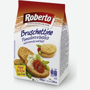 Хлебцы пшеничные Roberto Брускеттине с томатом и базиликом 100 г