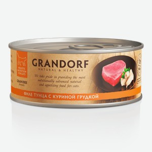 Влажный корм для кошек Grandorf филе тунца с куриной грудкой 70 г
