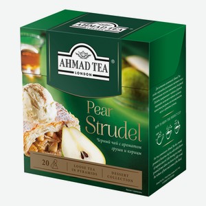 Чай черный Ahmad Tea Pear Strudel Грушевый Штрудель с ароматом груши и корицы в пирамидках 1,8 г х 20 шт
