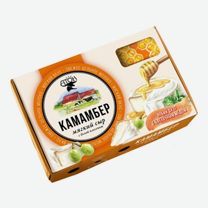 Сыр мягкий Атон Камамбер с медом 60% БЗМЖ 100 г