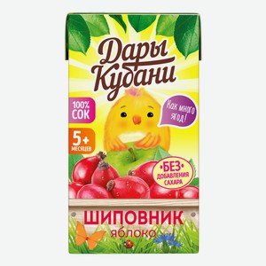 Сок Дары Кубани яблочно-шиповниковый осветленный 0,125 л
