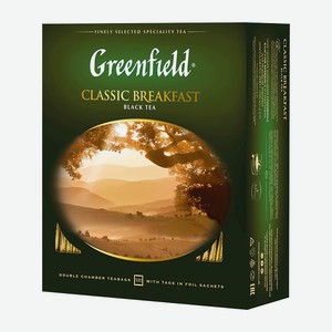 Чай Черный Гринфилд Классический Завтрак, 100 пакетов