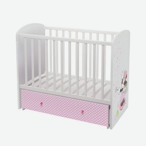 Кроватка детская Polini kids Disney baby 750  Минни Маус-Фея , белый-розовый 120х60