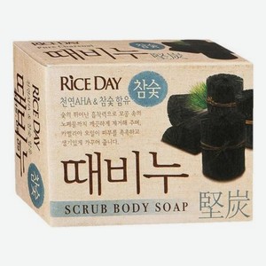 Мыло-скраб для тела с древесным углем Rice Day Scrub Body Soap 100г