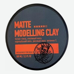 Моделирующая матовая глина для укладки волос сильной фиксации Matte Modelling Clay 100мл