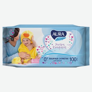 AURA Ultra Comfort Влажные салфетки детские 100шт:12
