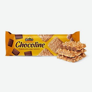 Печенье Шоколадово Chocoline в карамельной глазури с арахисом