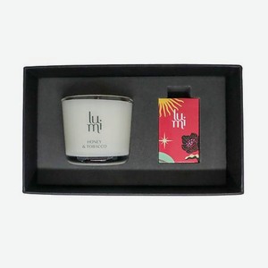 LUMI CANDLE CO. Подарочный набор: ароматическая свеча со спичками Honey & tobacco