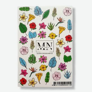 MIW NAILS Слайдер дизайн для ногтей цветы