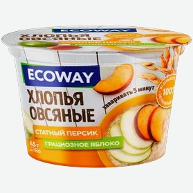 Хлопья овсяные ECOWAY яблоко,персик, 45 г