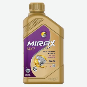 Масло моторное синтетическое MIRAX MX7 SAE 5W-30 API SL/CF, ACEA A3/B4 1л