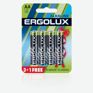 Батарейки Ergolux Alkaline 3+1 LR6