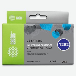 Картридж струйный CS-EPT1282 голубой для Epson Stylus S22/SX125/SX420/SX425 (7ml) Cactus