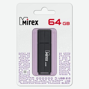 Флешка Line USB 2.0 13600-FMULBK64 64Gb Черная Mirex