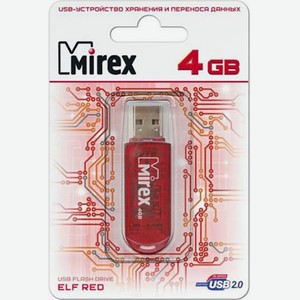 Флешка Elf USB 2.0 13600-FMURDE04 4Gb Красная Mirex