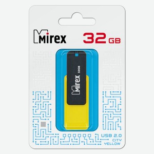 Флешка City USB 2.0 13600-FMUCYL32 32Gb Желтая Mirex