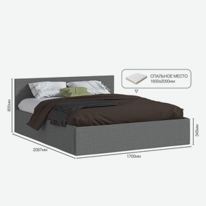 Мягкая Кровать Орматек Reload (Ткань: Рогожка Тетра Графит) 160x200