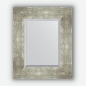 Зеркало с фацетом в багетной раме Evoform алюминий 90 мм 46х56 см