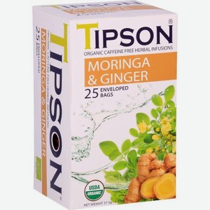Чай органический Tipson Моринга и имбирь, 25 пакетиков