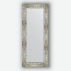 Зеркало с фацетом в багетной раме Evoform алюминий 90 мм 56х136 см