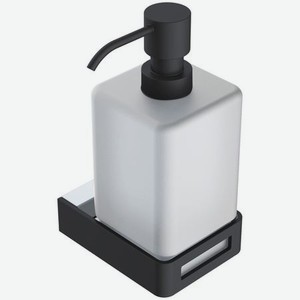 Дозатор для жидкого мыла Boheme Q чёрный с серебряным 7,6х11х16,3 см