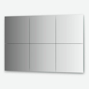 Зеркальная плитка с фацетом 10 мм - комплект 6 шт квадрат 40х40 см, серебро Evoform