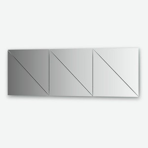 Зеркальная плитка с фацетом 10 мм - комплект 6 шт треугольник 40х40 см, серебро Evoform