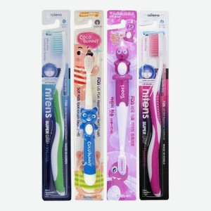 Набор зубных щеток Семейный (для детей 3-8 лет 1шт + для детей 4-10 лет 1шт + для взрослых 2шт)