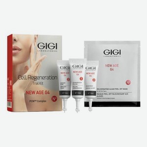 Набор для лица New Age G4 Cell Regeneration Trial (двойной пилинг 10мл + массажный крем на основе сквалана 10мл + увлажняющая маска 10мл + альгинатная маска с экстрактом водорослей 30г)