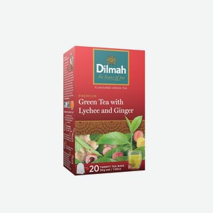 Чай зеленый Dilmah имбирь и личи 20пак