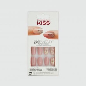 Набор накладных ногтей с клеем короткой длины KISS NEW YORK PROFESSIONAL Pink Dust 24 шт