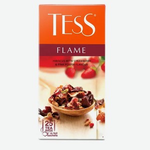 Чайный напиток Tess FLAME фруктовый аромат в пакетиках, 25 шт