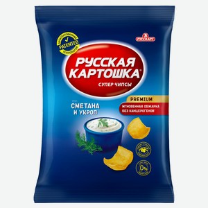 Чипсы «Русская Картошка» со вкусом сметаны и укропа, 80 г