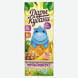 Сок «Дары Кубани» мультифруктовый осветленный с 4 месяцев, 200 мл