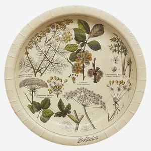 Тарелка одноразовая бумажная Botanica 23 см, 6 шт