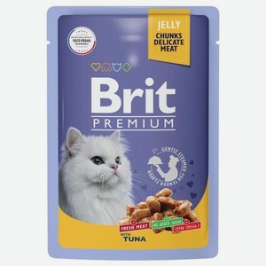 Корм для кошек Brit 85г Premium тунец в желе