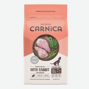 Корм для собак Carnica 3кг с кроликом для чувствительного пищеварения для средних и крупных пород сухой