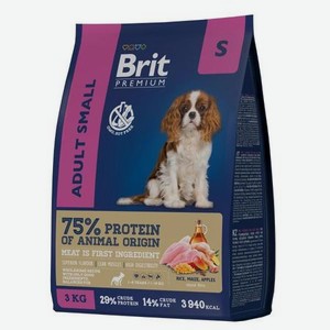 Корм для собак Brit 1кг Premium Dog Adult Small для мелких пород с курицей