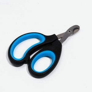 Ножницы-когтерезы Пижон с эргономичной ручкой чёрно-голубые