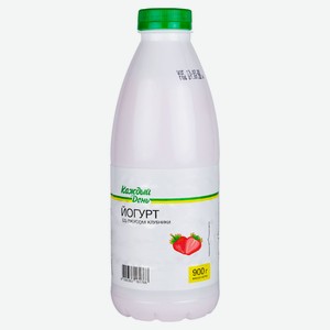 Йогурт питьевой «Каждый день» клубничный 1,5%, 900 г