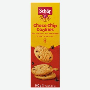 Печенье Schar Choco Chip Cookie с кусочками шоколада, 100 г