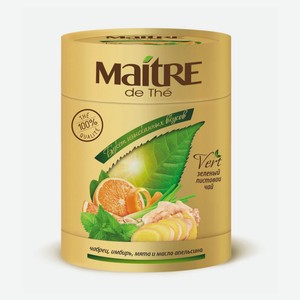 Чай зеленый Maitre de The Букет изысканных вкусов китайский оолонг имбирь лемонграс мята масло апельсина, 100 г