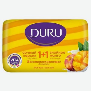 DURU Туалетное крем-мыло 1+1 Сочный персик & Знойное манго