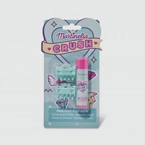 Набор детской декоративной косметики из трех позиций MARTINELIA Crush Hair Clips & Lip Balm Marshmellow 5 гр
