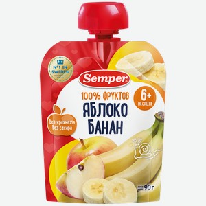 Пюре СЕМПЕР яблоко-банан, 90г